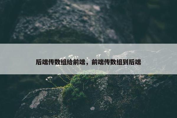 后端传数组给前端，前端传数组到后端
