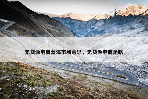 无货源电商蓝海市场意思，无货源电商是啥