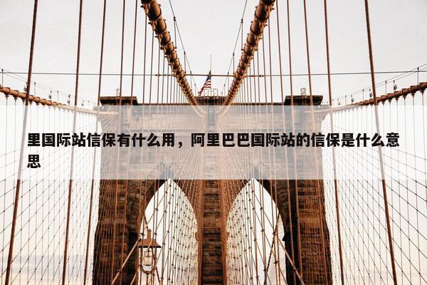 里国际站信保有什么用，阿里巴巴国际站的信保是什么意思