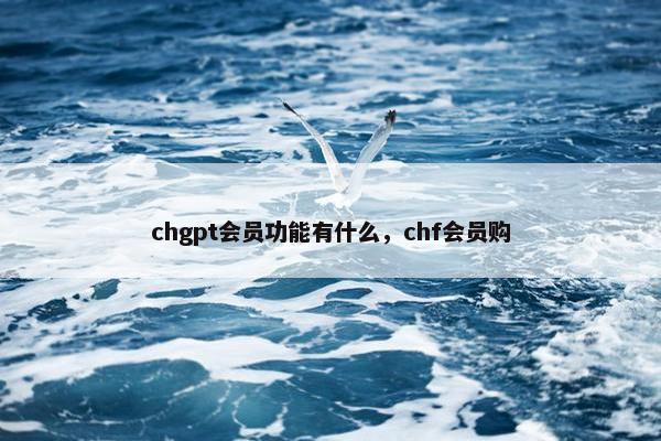 chgpt会员功能有什么，chf会员购