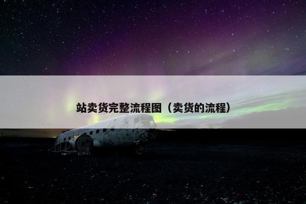 站卖货完整流程图（卖货的流程）