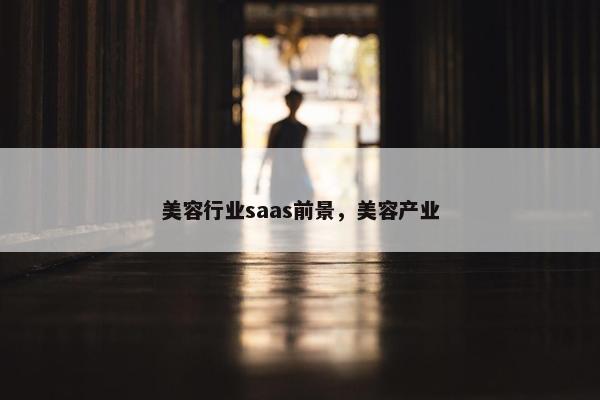 美容行业saas前景，美容产业