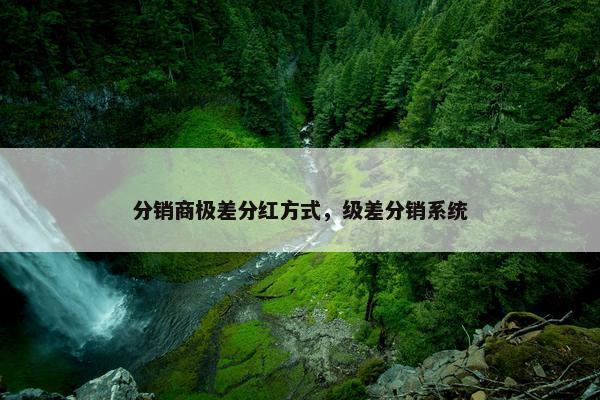 分销商极差分红方式，级差分销系统