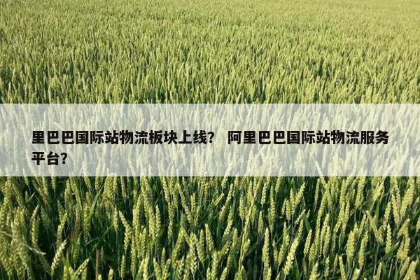 里巴巴国际站物流板块上线？ 阿里巴巴国际站物流服务平台？