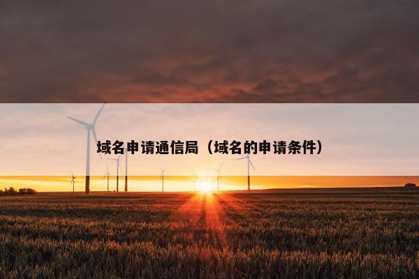 域名申请通信局（域名的申请条件）