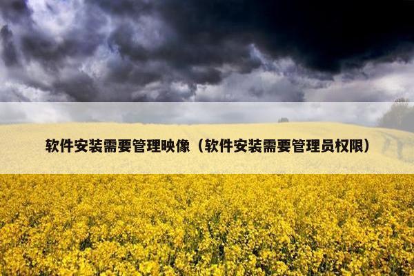 软件安装需要管理映像（软件安装需要管理员权限）