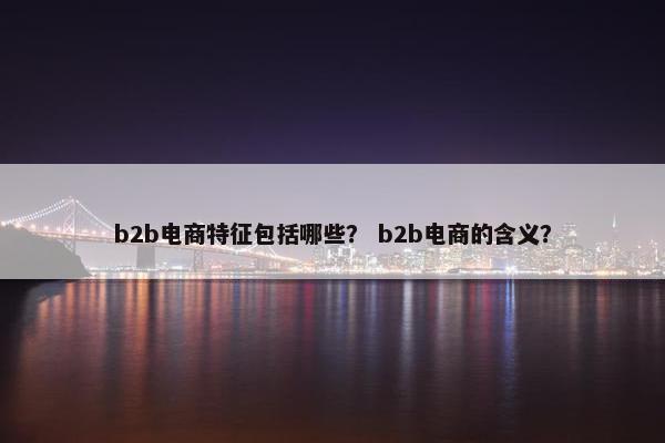 b2b电商特征包括哪些？ b2b电商的含义？