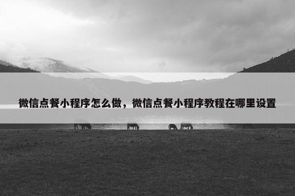 微信点餐小程序怎么做，微信点餐小程序教程在哪里设置
