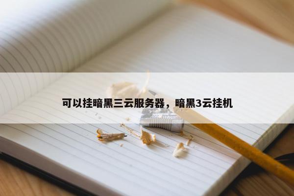 可以挂暗黑三云服务器，暗黑3云挂机
