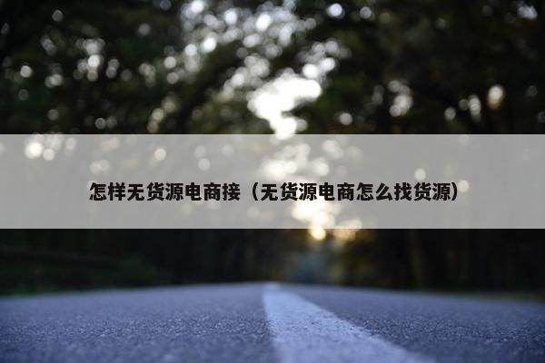 怎样无货源电商接（无货源电商怎么找货源）