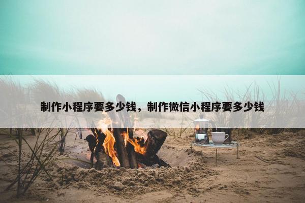 制作小程序要多少钱，制作微信小程序要多少钱