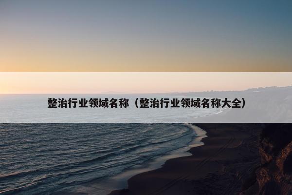 整治行业领域名称（整治行业领域名称大全）