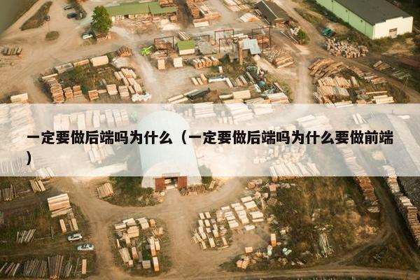 一定要做后端吗为什么（一定要做后端吗为什么要做前端）