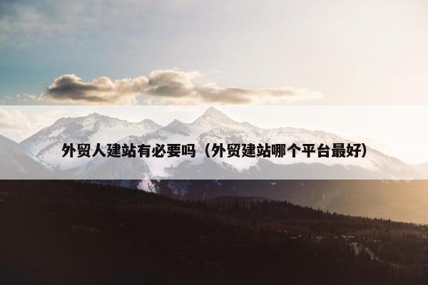外贸人建站有必要吗（外贸建站哪个平台最好）