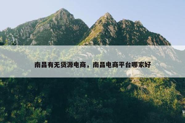 南昌有无货源电商，南昌电商平台哪家好