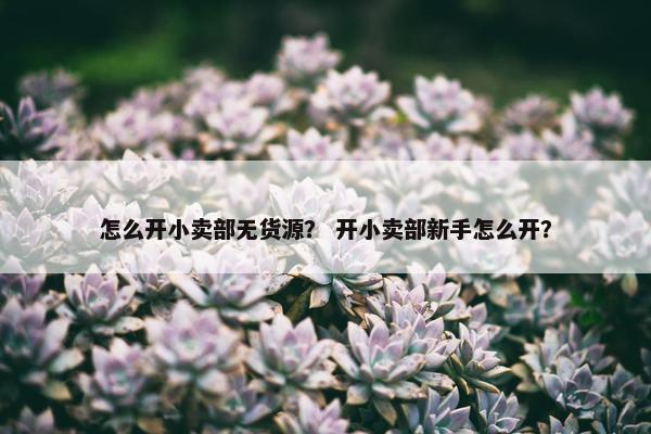 怎么开小卖部无货源？ 开小卖部新手怎么开？