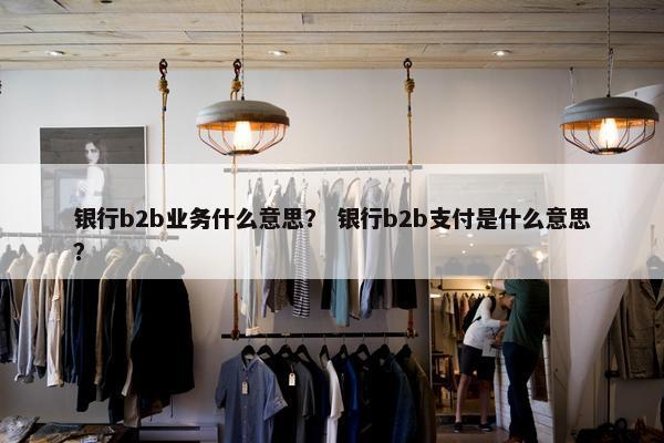 银行b2b业务什么意思？ 银行b2b支付是什么意思？