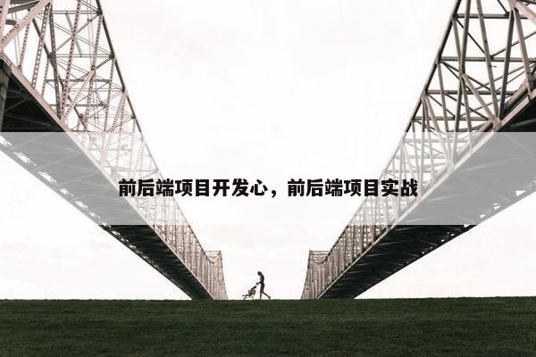 前后端项目开发心，前后端项目实战