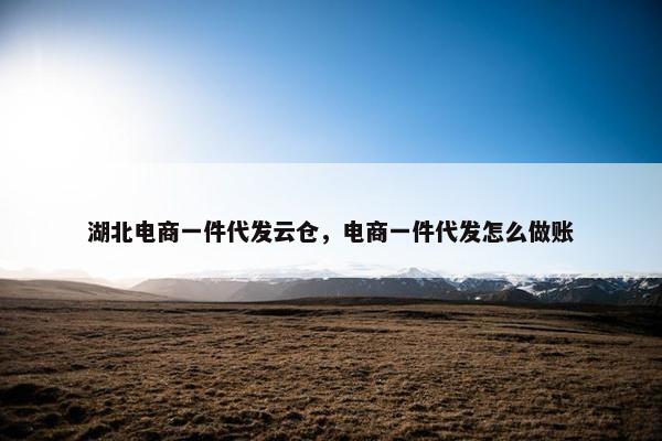 湖北电商一件代发云仓，电商一件代发怎么做账