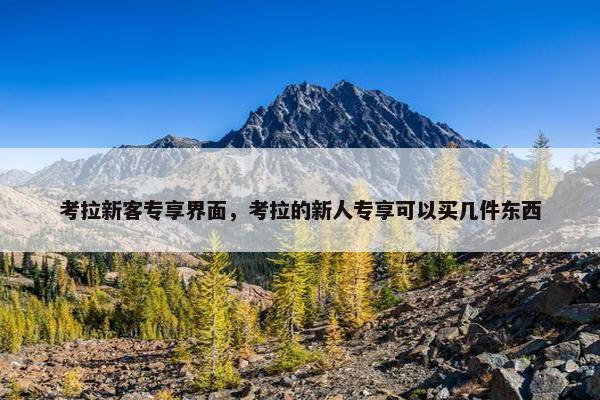 考拉新客专享界面，考拉的新人专享可以买几件东西