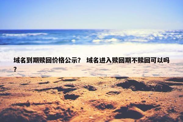 域名到期赎回价格公示？ 域名进入赎回期不赎回可以吗？