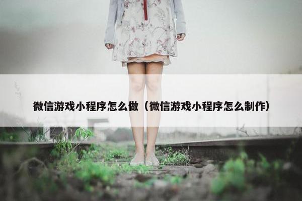 微信游戏小程序怎么做（微信游戏小程序怎么制作）