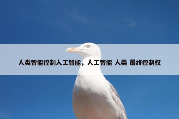 人类智能控制人工智能，人工智能 人类 最终控制权