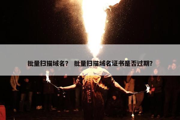 批量扫描域名？ 批量扫描域名证书是否过期？