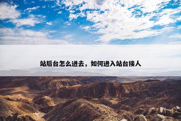 站后台怎么进去，如何进入站台接人