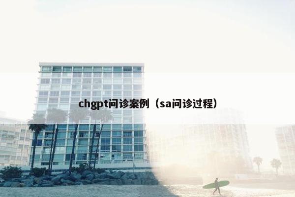chgpt问诊案例（sa问诊过程）