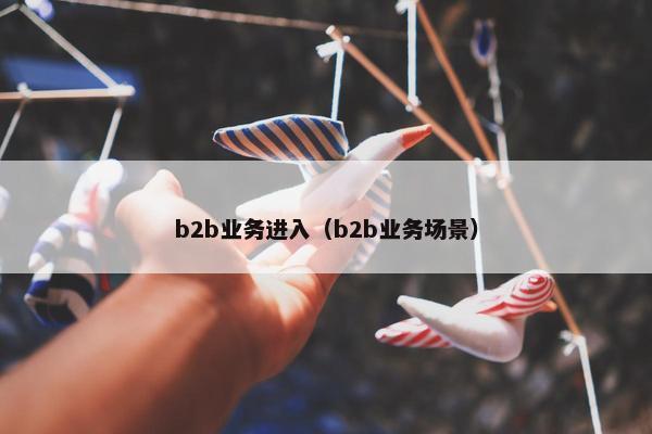 b2b业务进入（b2b业务场景）
