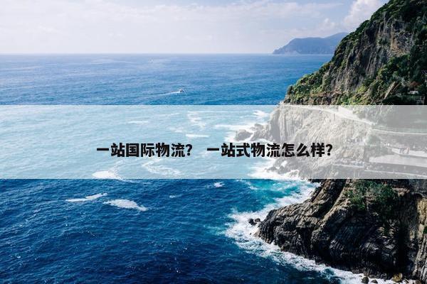 一站国际物流？ 一站式物流怎么样？