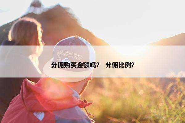分佣购买金额吗？ 分佣比例？