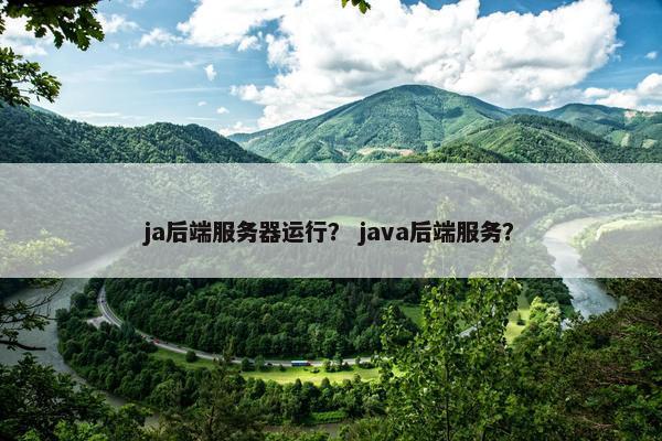 ja后端服务器运行？ java后端服务？