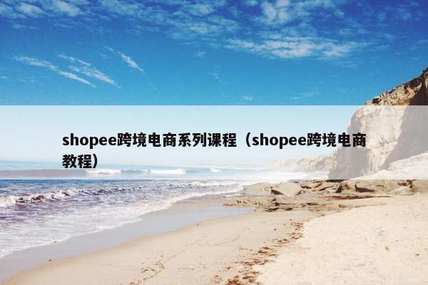 shopee跨境电商系列课程（shopee跨境电商教程）
