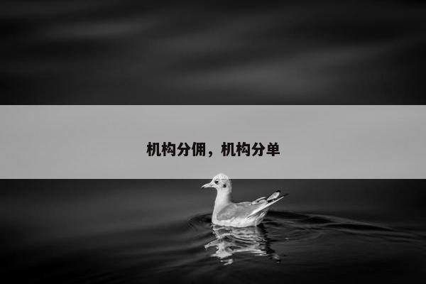 机构分佣，机构分单