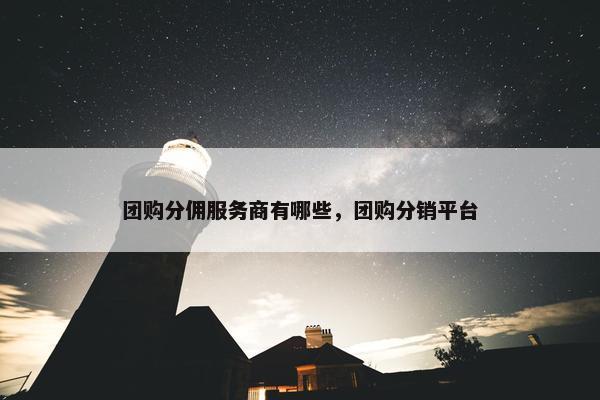 团购分佣服务商有哪些，团购分销平台