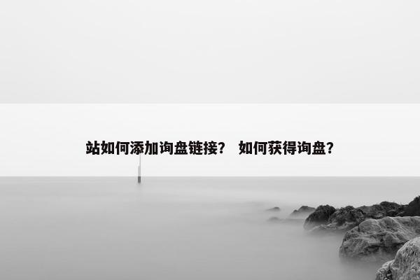 站如何添加询盘链接？ 如何获得询盘？