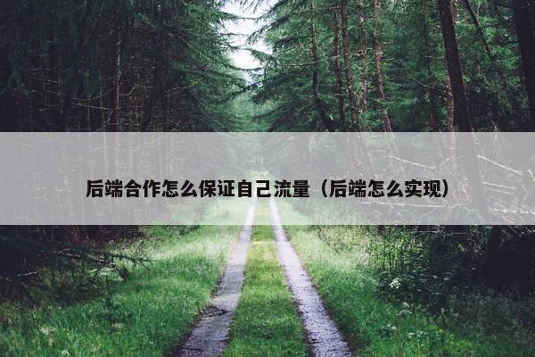 后端合作怎么保证自己流量（后端怎么实现）