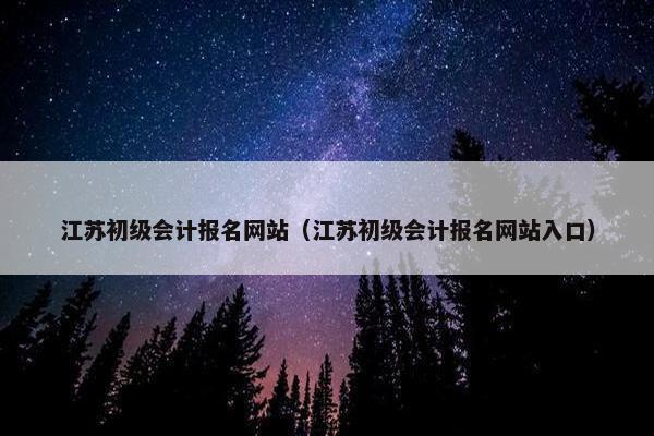 江苏初级会计报名网站（江苏初级会计报名网站入口）