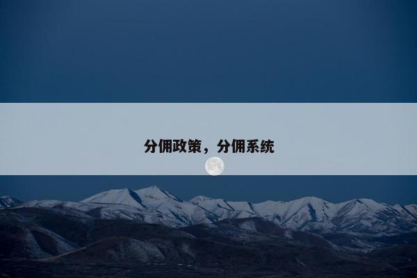 分佣政策，分佣系统