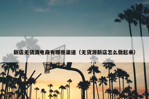 新店无货源电商有哪些渠道（无货源新店怎么做起来）