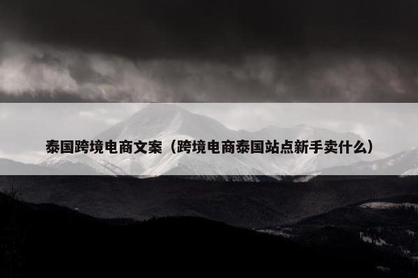 泰国跨境电商文案（跨境电商泰国站点新手卖什么）