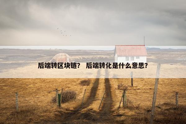 后端转区块链？ 后端转化是什么意思？