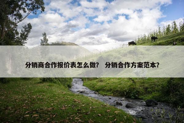 分销商合作报价表怎么做？ 分销合作方案范本？