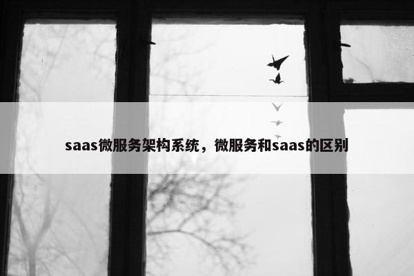 saas微服务架构系统，微服务和saas的区别