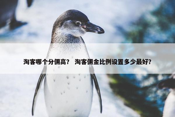 淘客哪个分佣高？ 淘客佣金比例设置多少最好？