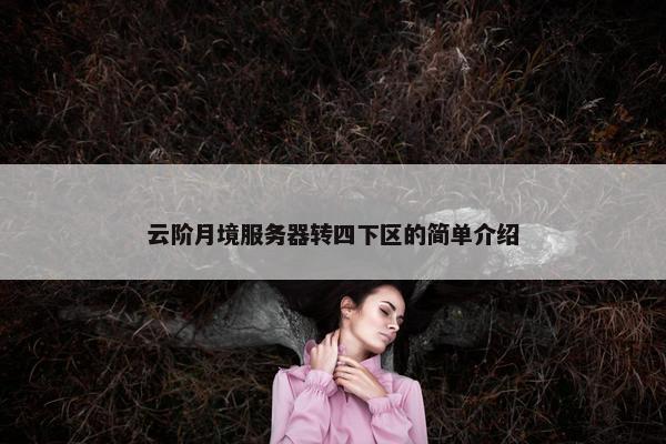 云阶月境服务器转四下区的简单介绍