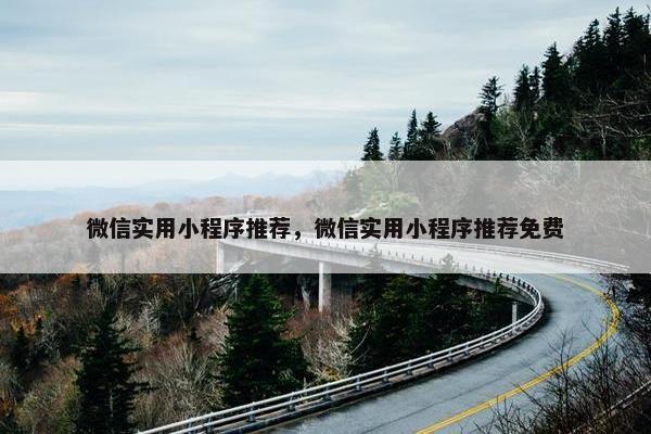 微信实用小程序推荐，微信实用小程序推荐免费