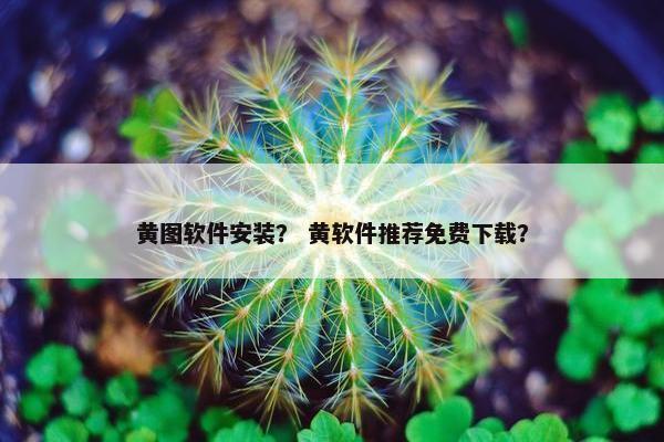 黄图软件安装？ 黄软件推荐免费下载？